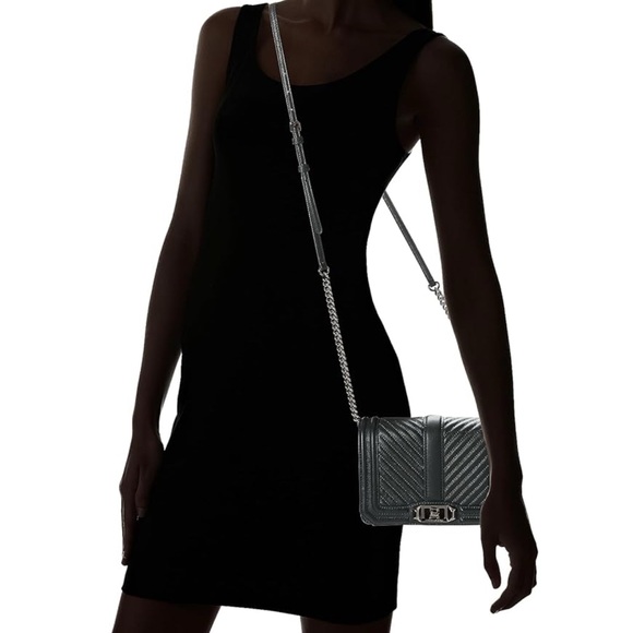 Rebecca Minkoff Women's Chevron Quilted Love Crossbody Bag Deep Jade - Picture 5 of 5